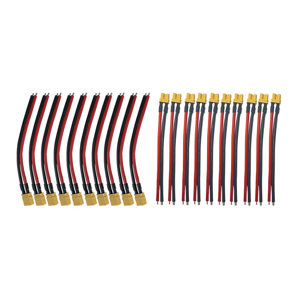 Pack Prises XT30 Avec Cables X10 males + X10 femelles